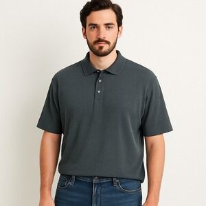 Pronto Uomo Knit Polo Shirt Ribbed Short Sleeve Casual Top XXL Preppy Italy Made